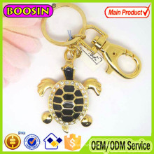 Novelty Australian Gold Plated Turtle Keychain with Black Color #16357